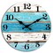Blue Wall Clocks Battery Operated Silent Non-Ticking, Vintage Round Rustic Coastal Nautical Clock Decorative for Home Kitchen Living Room Office Bathroom Bedroom(10 Inch)